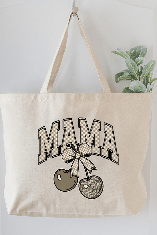Cherry Luxe Mama Canvas Jumbo Tote - Wholesale Accessory Market