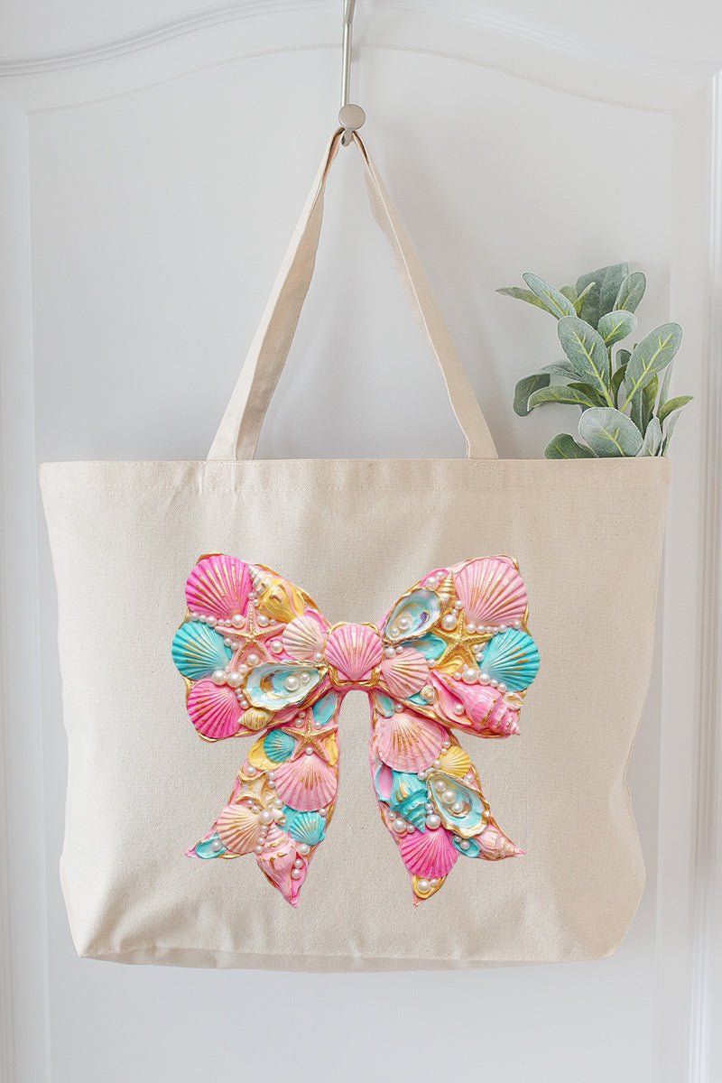 Coastal Coquette Canvas Jumbo Tote - Wholesale Accessory Market