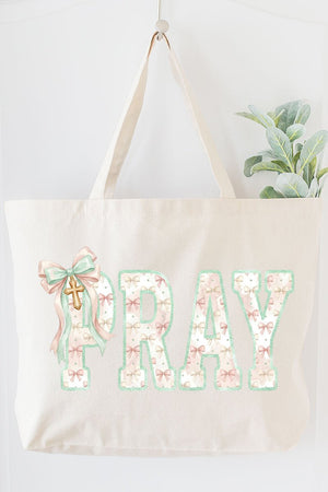 Coquette Cross Pray Canvas Jumbo Tote - Wholesale Accessory Market