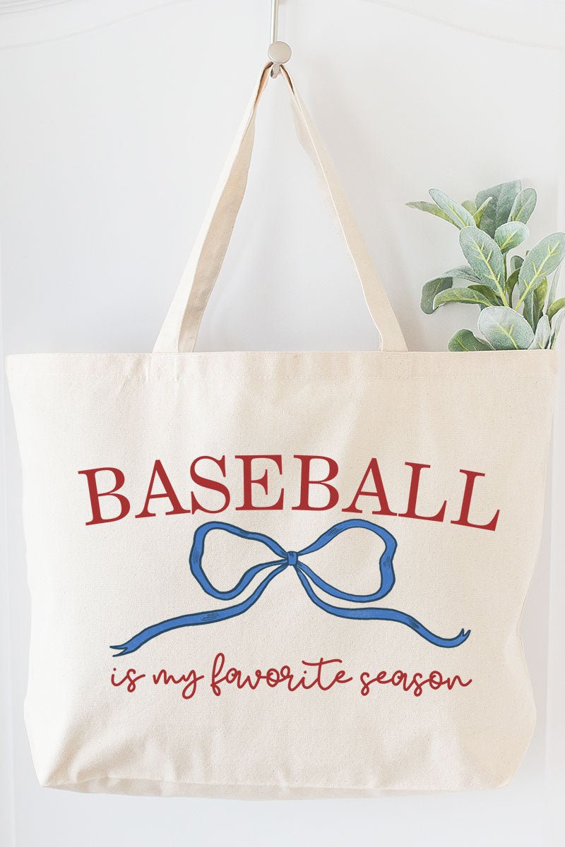 Coquette My Favorite Baseball Canvas Jumbo Tote - Wholesale Accessory Market