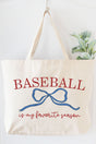 Coquette My Favorite Baseball Canvas Jumbo Tote - Wholesale Accessory Market