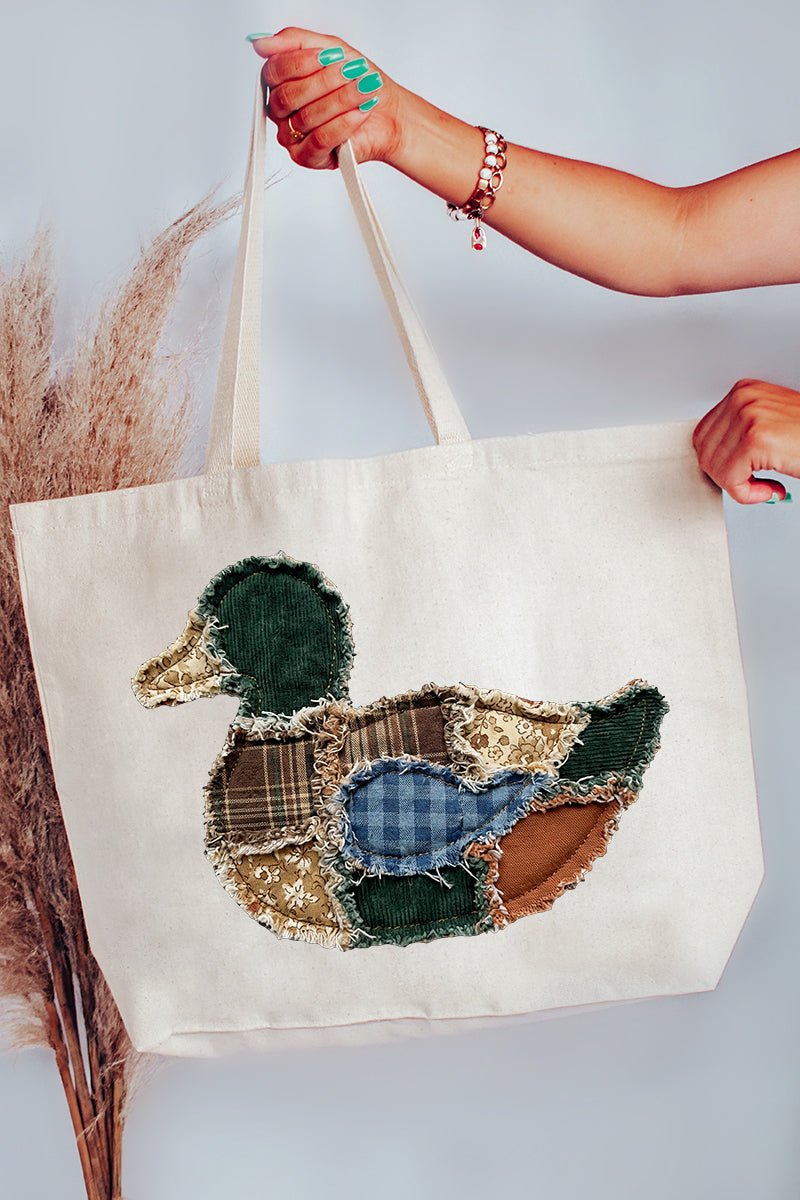 Country Stitched Duck Canvas Jumbo Tote - Wholesale Accessory Market