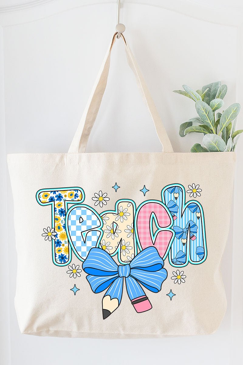 Daisy Days Teach Canvas Jumbo Tote - Wholesale Accessory Market