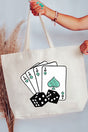 Deal Your Cards Canvas Jumbo Tote - Wholesale Accessory Market
