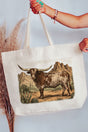Desert Monarch Longhorn Canvas Jumbo Tote - Wholesale Accessory Market