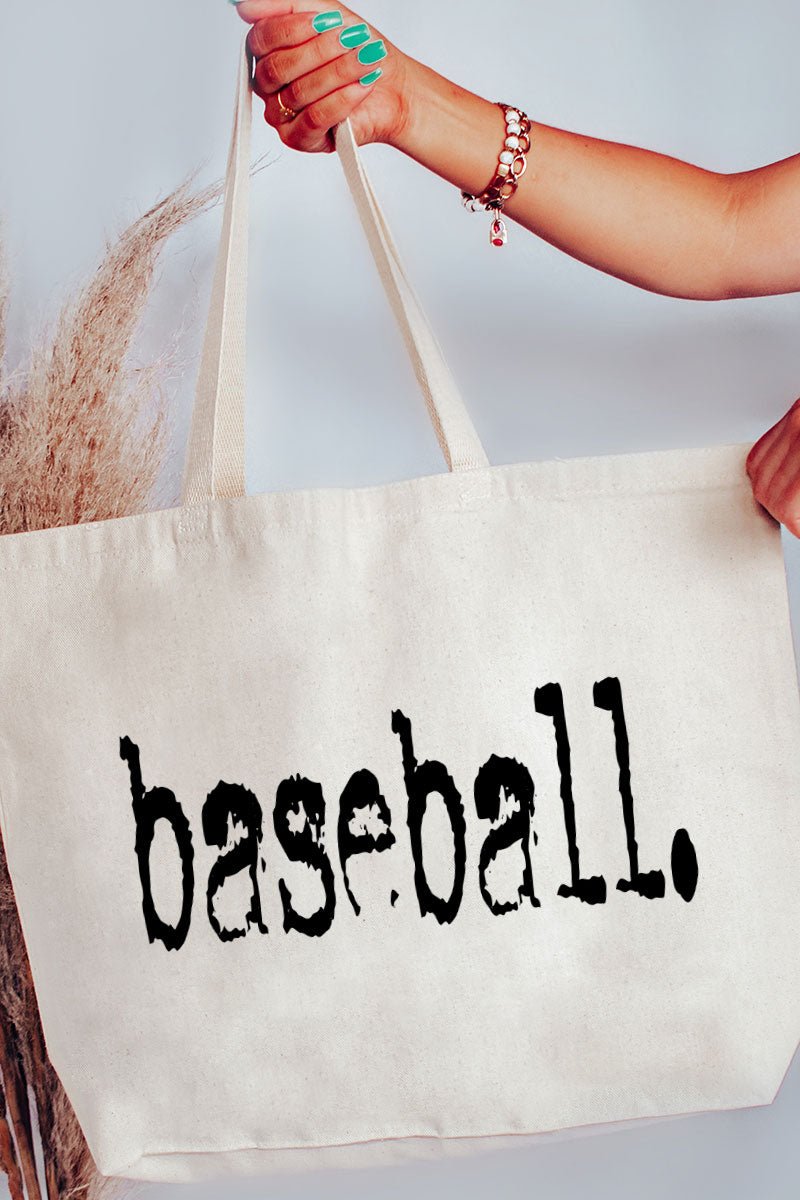 Distressed Baseball. Canvas Jumbo Tote - Wholesale Accessory Market