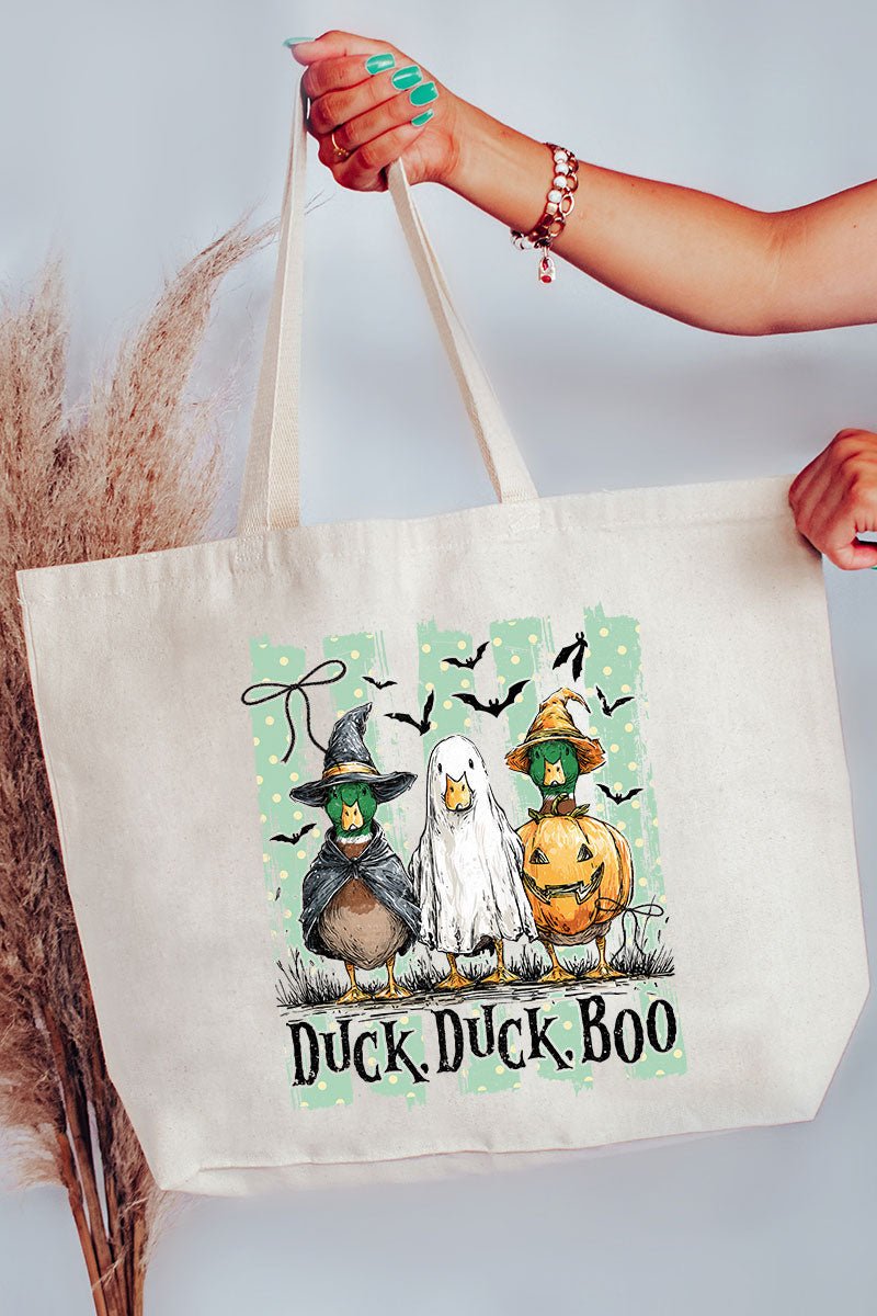 Duck, Duck, Boo Canvas Jumbo Tote - Wholesale Accessory Market