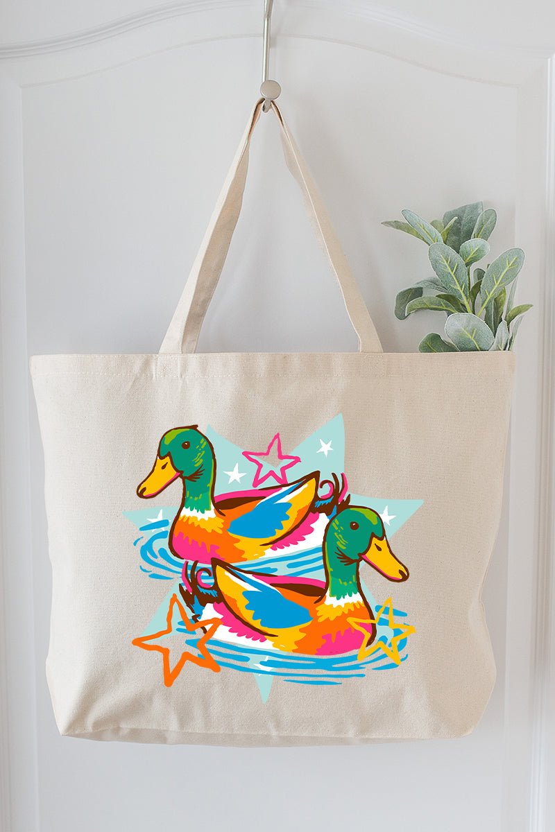 Duck, Duck, Dazzle Canvas Jumbo Tote - Wholesale Accessory Market
