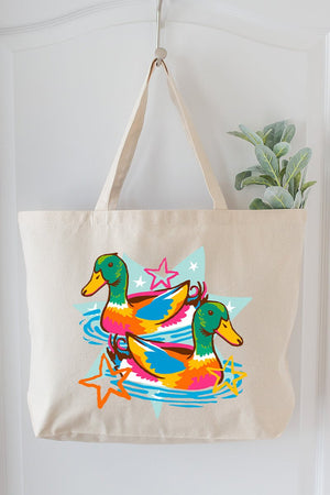 Duck, Duck, Dazzle Canvas Jumbo Tote - Wholesale Accessory Market