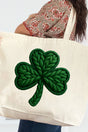 Faux Yarn Clover Canvas Jumbo Tote - Wholesale Accessory Market