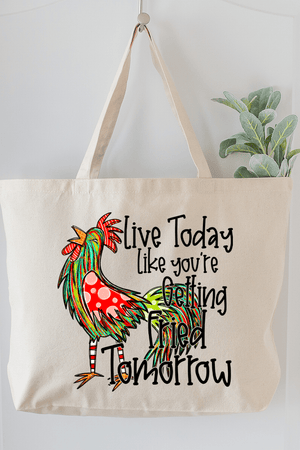 Getting Fried Tomorrow Canvas Jumbo Tote - Wholesale Accessory Market