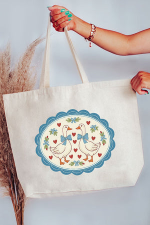 Goosey Little Love Canvas Jumbo Tote - Wholesale Accessory Market