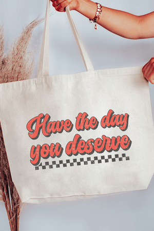 Have A Day Canvas Jumbo Tote - Wholesale Accessory Market