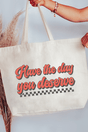 Have A Day Canvas Jumbo Tote - Wholesale Accessory Market