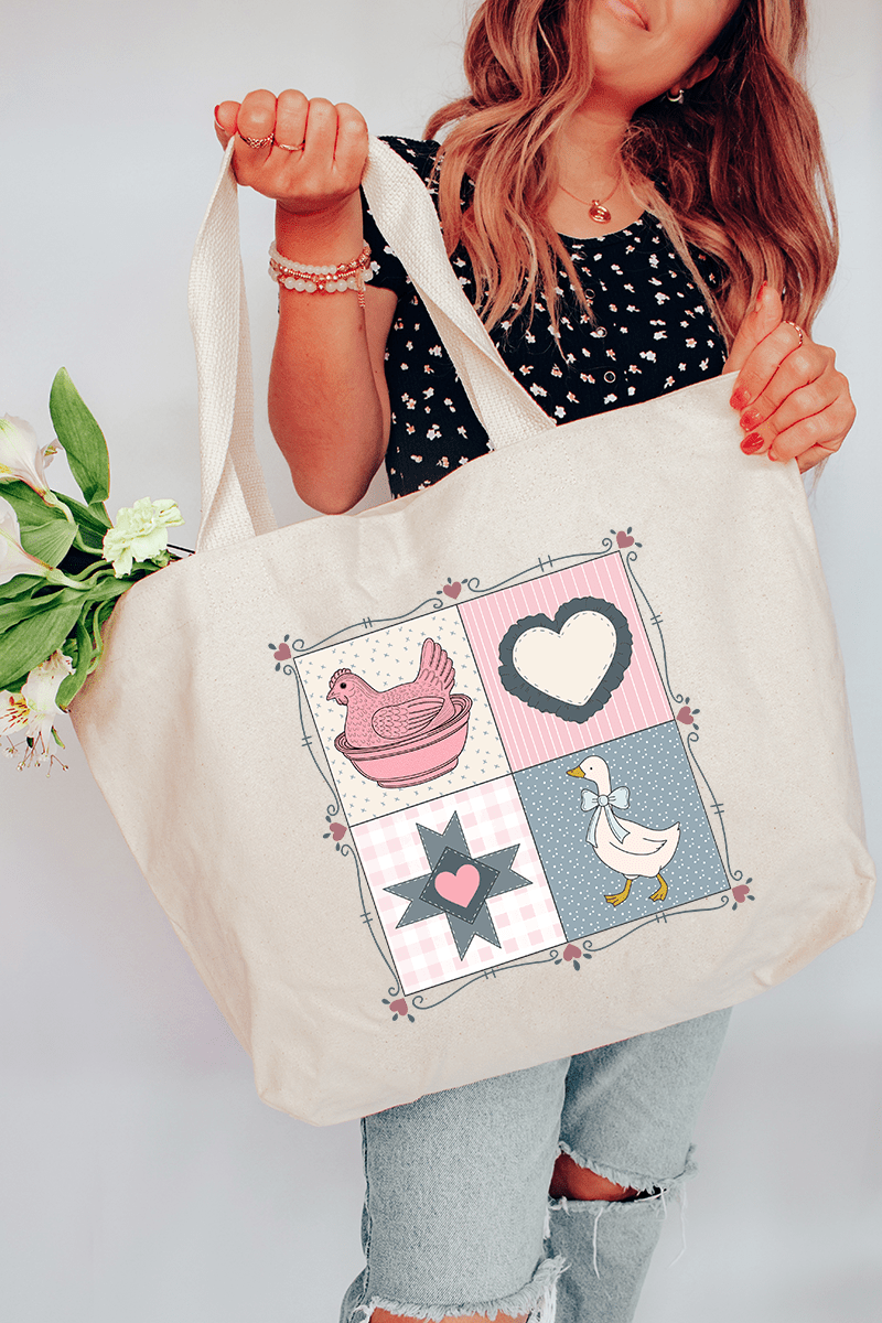 Heartfelt Goose Canvas Jumbo Tote - Wholesale Accessory Market