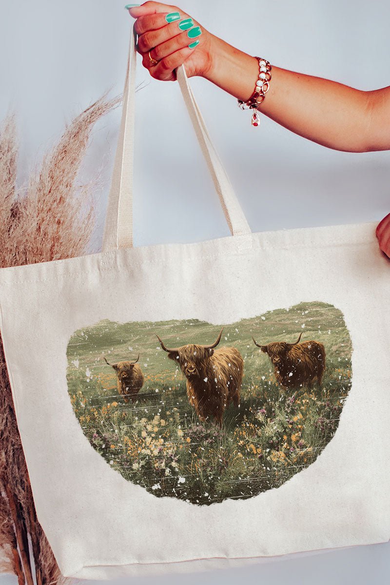 Highland Herd Canvas Jumbo Tote - Wholesale Accessory Market