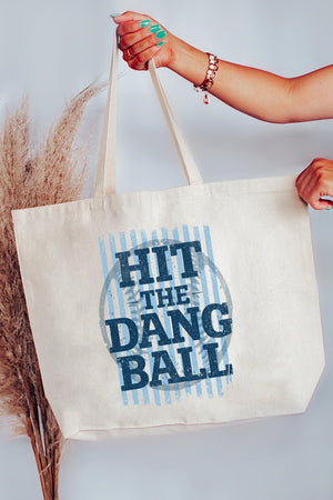 Hit The Dang Ball Canvas Jumbo Tote - Wholesale Accessory Market