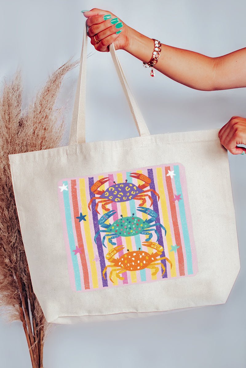 Hot Crab Summer Canvas Jumbo Tote - Wholesale Accessory Market