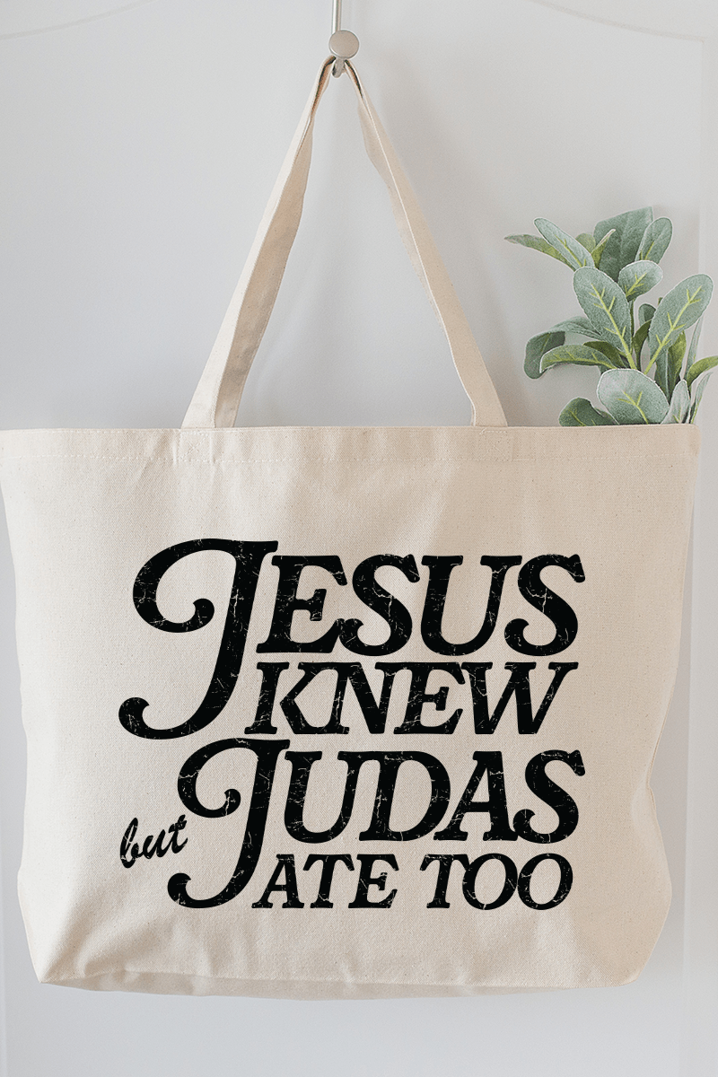 Jesus Knew Canvas Jumbo Tote - Wholesale Accessory Market
