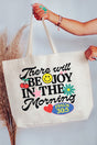 Joy In The Morning Canvas Jumbo Tote - Wholesale Accessory Market