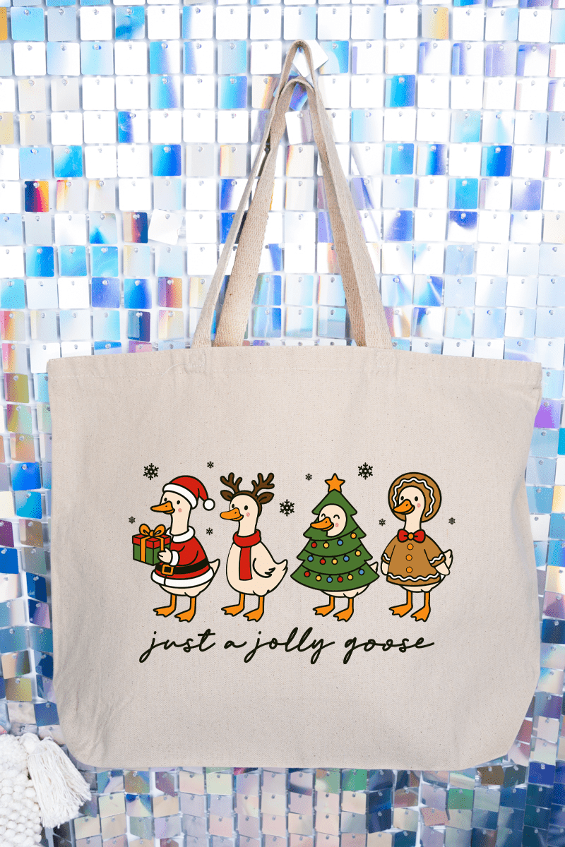 Just A Jolly Goose Canvas Jumbo Tote - Wholesale Accessory Market
