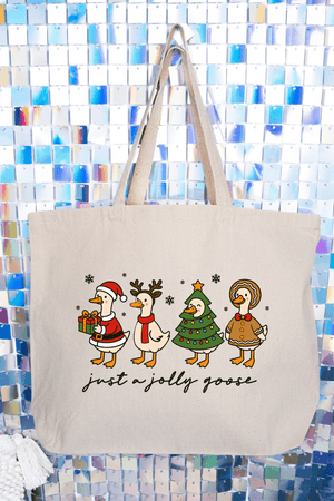 Just A Jolly Goose Canvas Jumbo Tote - Wholesale Accessory Market