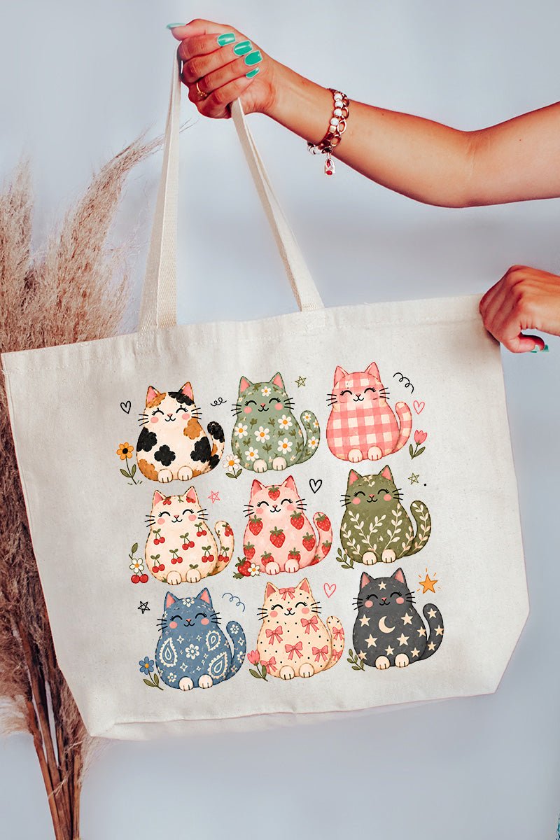 Kitty Crew Canvas Jumbo Tote - Wholesale Accessory Market