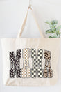 Leopard Checkered Mama Canvas Jumbo Tote - Wholesale Accessory Market