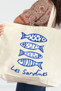 Les Sardines Canvas Jumbo Tote - Wholesale Accessory Market