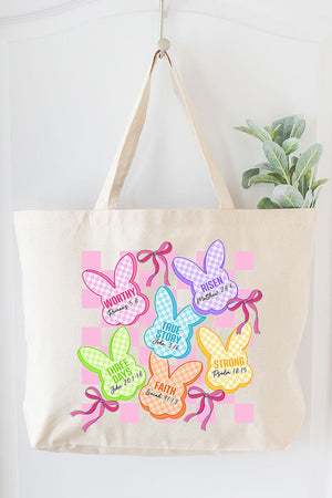 Little Bunnies, Big Faith Canvas Jumbo Tote - Wholesale Accessory Market