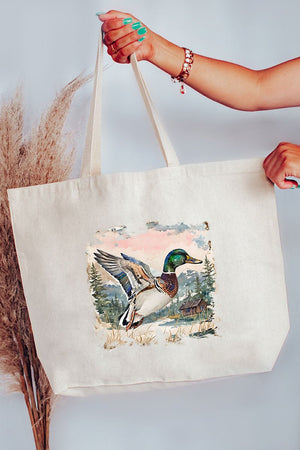 Mallard Mountains Canvas Jumbo Tote - Wholesale Accessory Market