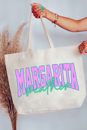 Margarita Weather Color Block Canvas Jumbo Tote - Wholesale Accessory Market