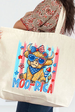 Moo-Rica Canvas Jumbo Tote - Wholesale Accessory Market
