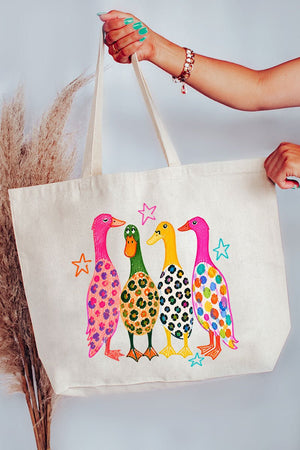 Neon Quack Pack Canvas Jumbo Tote - Wholesale Accessory Market