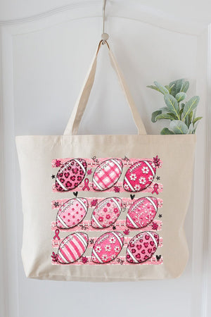Painted Touchdowns for Hope Canvas Jumbo Tote - Wholesale Accessory Market