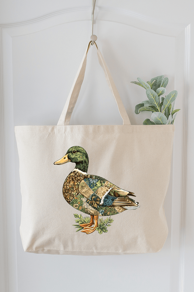 Patchwork Mallard Canvas Jumbo Tote - Wholesale Accessory Market