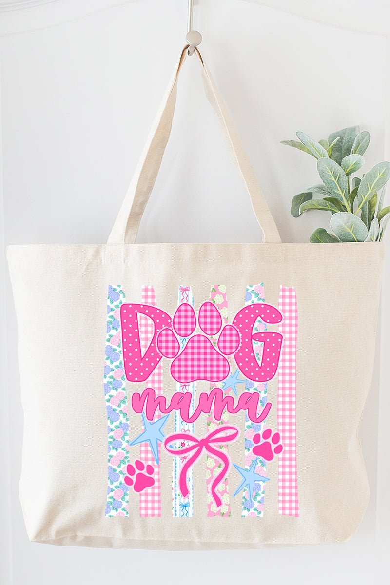 Pawfectly Pink Dog Mama Canvas Jumbo Tote - Wholesale Accessory Market