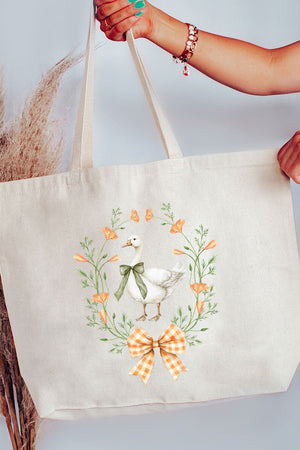 Peach Petals Goose Canvas Jumbo Tote - Wholesale Accessory Market