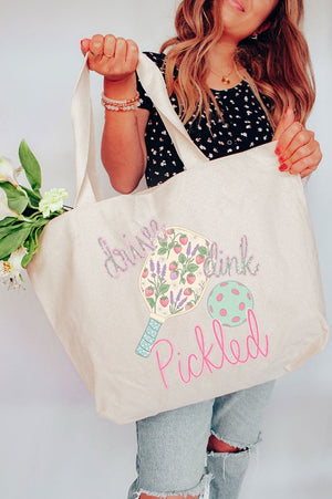 Pretty Drive Dink Pickled Pink Canvas Jumbo Tote - Wholesale Accessory Market