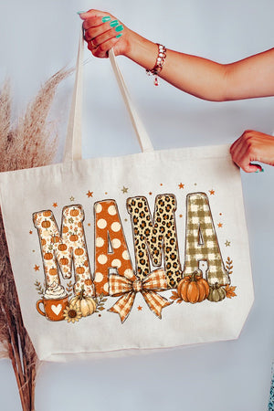 Pumpkin Spice Mama Canvas Jumbo Tote - Wholesale Accessory Market