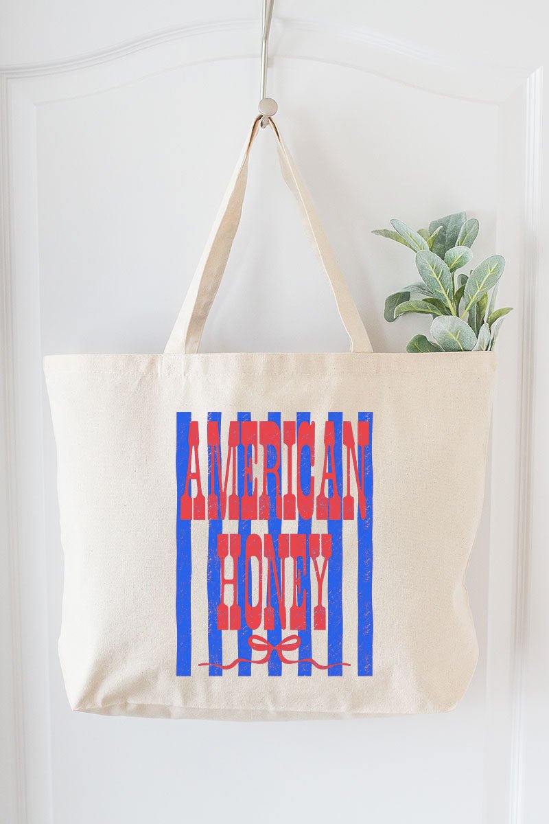 Red American Honey Energy Canvas Jumbo Tote - Wholesale Accessory Market
