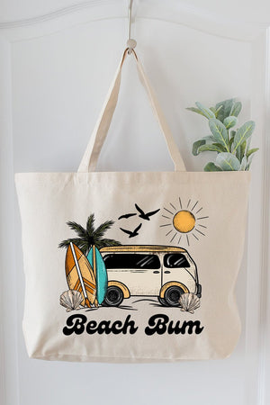 Retro Beach Bum Canvas Jumbo Tote - Wholesale Accessory Market