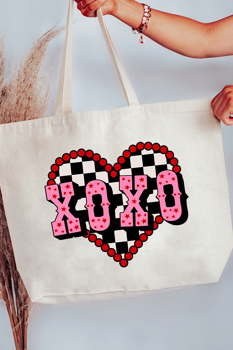 Rockabilly XOXO Canvas Jumbo Tote - Wholesale Accessory Market