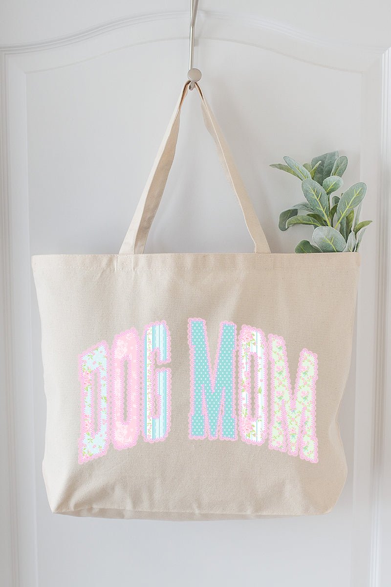 Rose Cottage Dog Mom Canvas Jumbo Tote - Wholesale Accessory Market