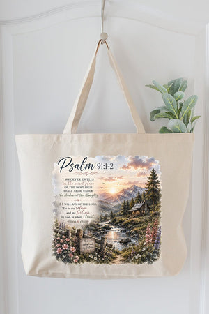 Scenic Psalm 91 Canvas Jumbo Tote - Wholesale Accessory Market