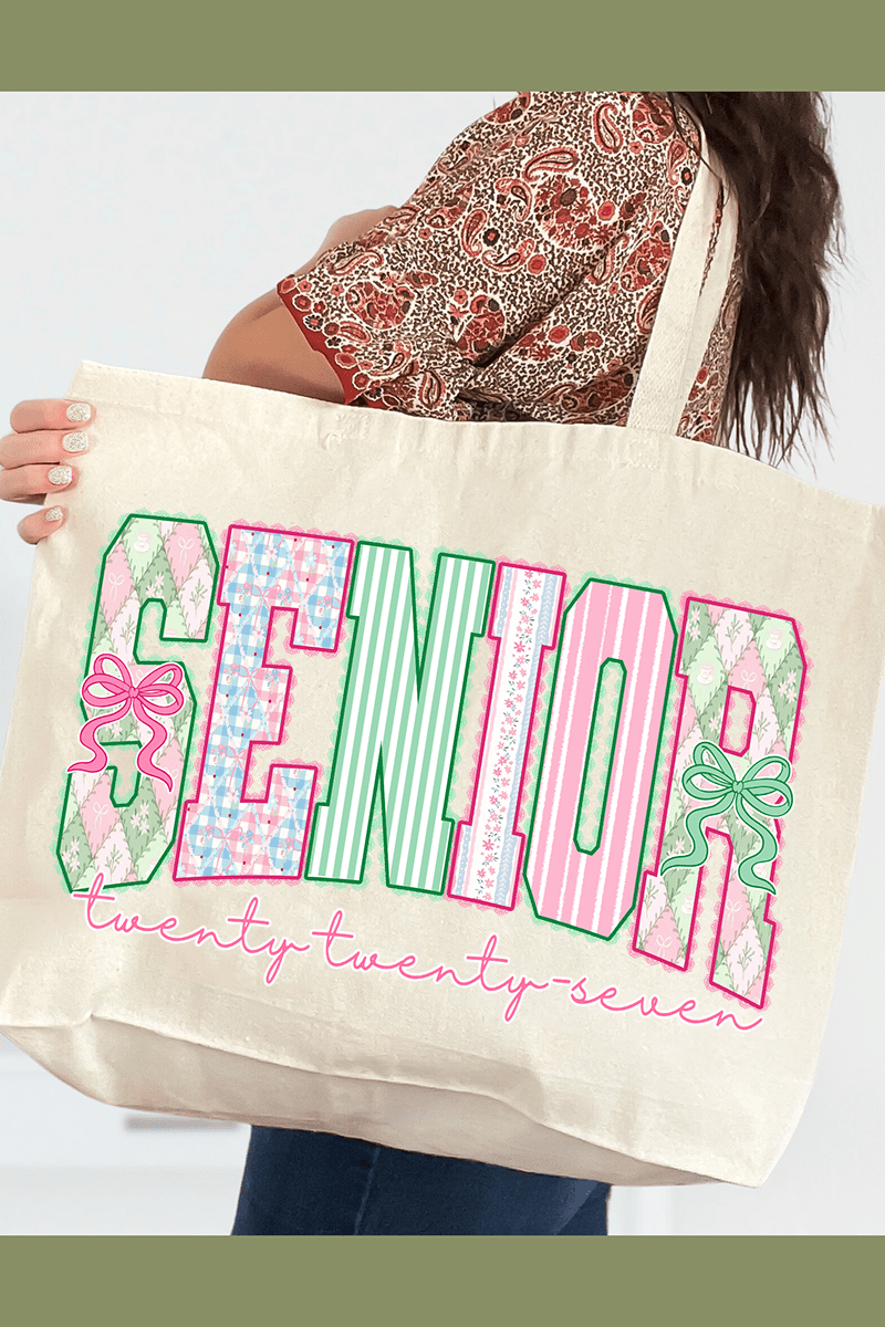Senior Sweetheart 2027 Canvas Jumbo Tote - Wholesale Accessory Market