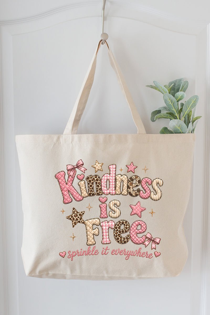 Sew Much Kindness Canvas Jumbo Tote - Wholesale Accessory Market