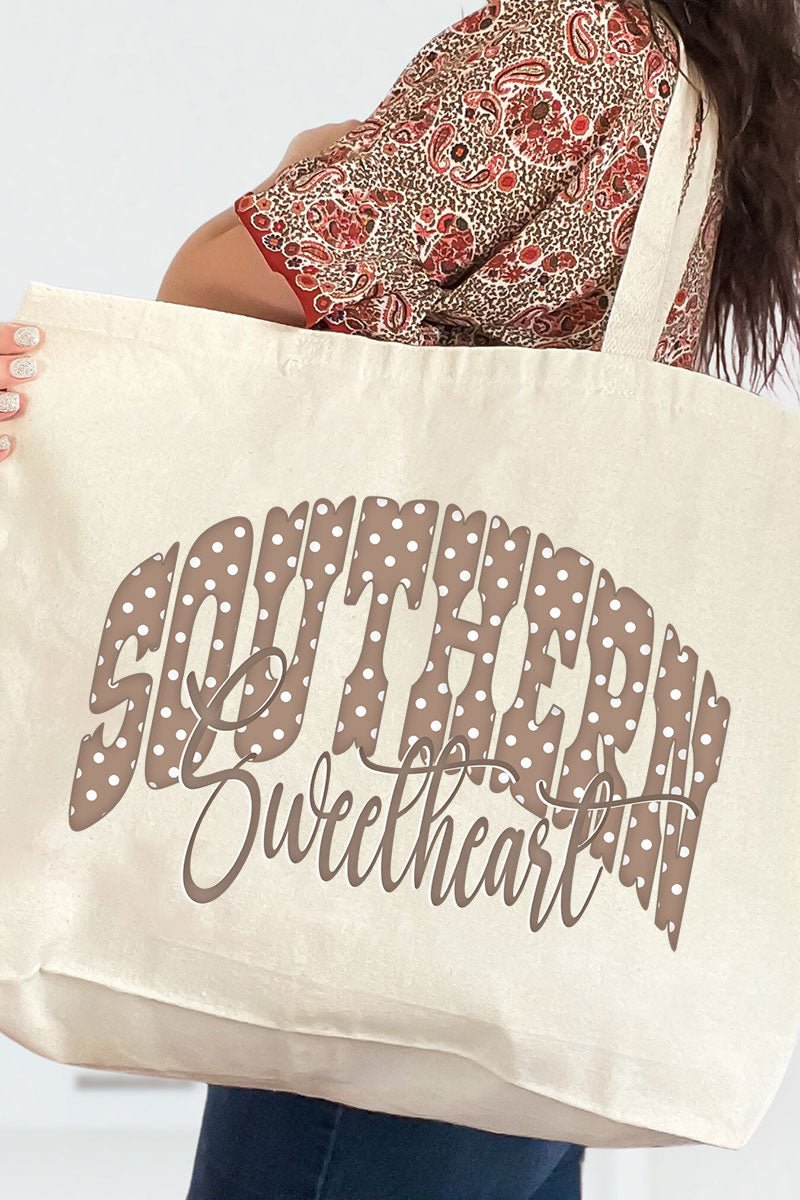 Southern Sweetheart Canvas Jumbo Tote - Wholesale Accessory Market