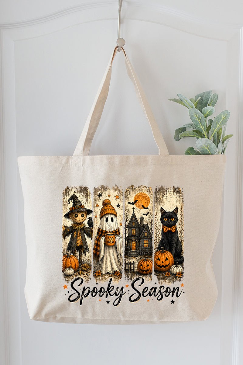 Spooky Season Brushstrokes Canvas Jumbo Tote - Wholesale Accessory Market