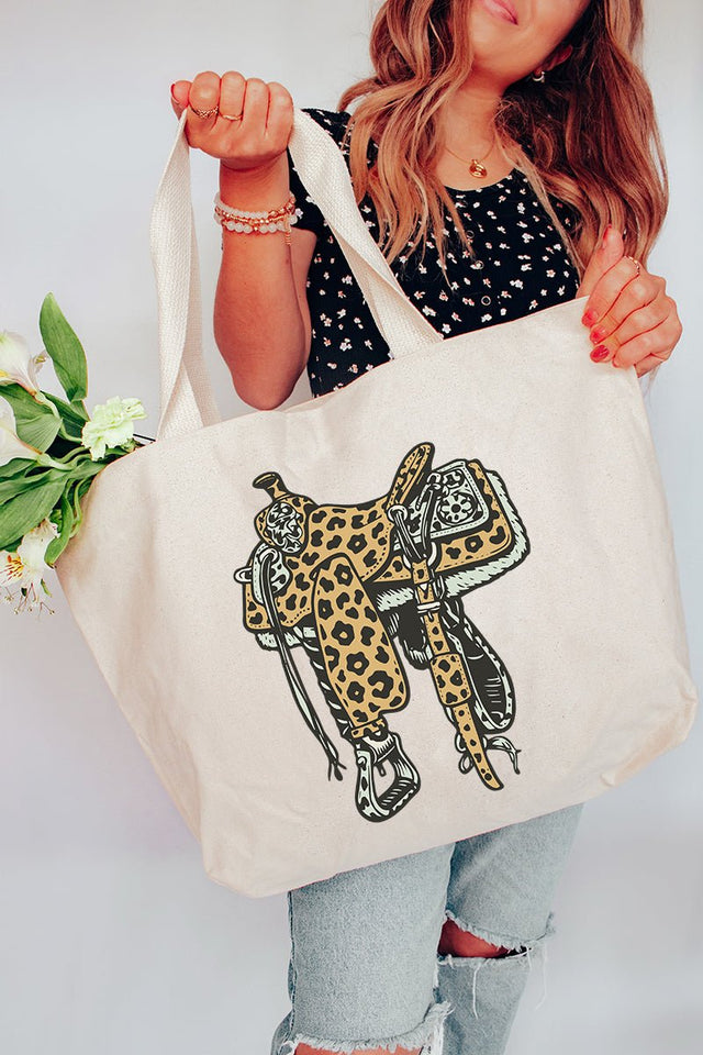 Spotted Saddle Canvas Jumbo Tote - Wholesale Accessory Market